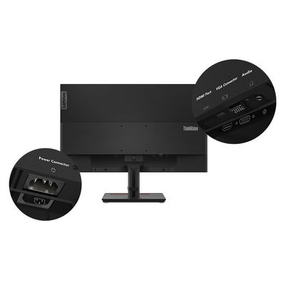 16 9 Relação de exibição Lenovo ThinkVision S24E-20 23.8 polegadas FHD Monitor para escritório de negócios